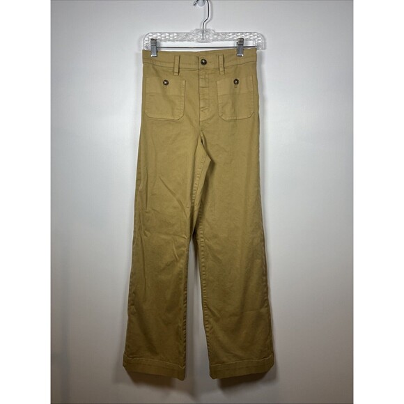 J.Crew Sailor Slim Wide-Leg Chino Pant in color honey brown Size 26T - Picture 1 of 4